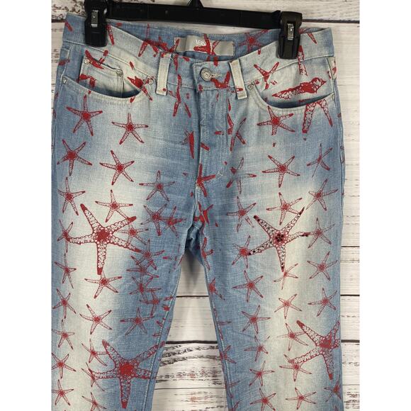 Versace Jeans Couture Jeans Womens 30 Starfish Embellished Bootcut Made in Italy - Picture 2 of 10